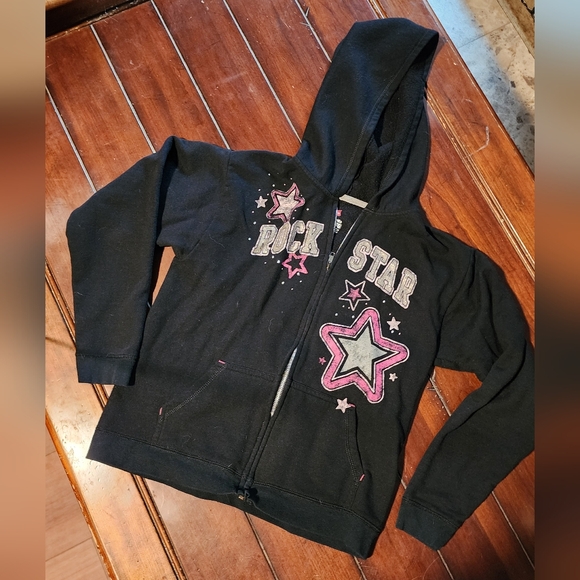 Hanes Other - Rock Star Kids Hoodie - Black and Pink
